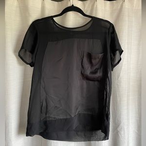 Black Massimo Tee with sheer sides
